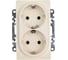 Силовая розетка Legrand Valena LIFE двойная 2х2К+З 16А 250В с лицевой панелью.Безвинтовые зажимы.Слоновая кость 753227 1