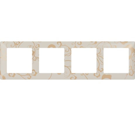 Рамка Legrand Valena LIFE  "Ампир бежевый".4-постовая универсальная 754114