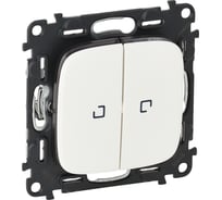 Переключатель двухклавишный Legrand Valena ALLURE  10АХ 250В с подсветкой.С лицевой панелью.Белый 752709