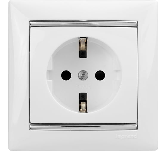 Розетка Legrand с заземлением Legrand Valena без шторок 16А 250В винтовые зажимы белый 774420