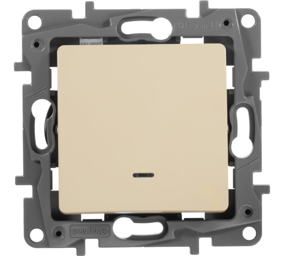 Переключатель Legrand одноклавишный с подсветкой/индикацией Legrand Etika 10А 250В безвинтовые зажимы слоновая кость 672315