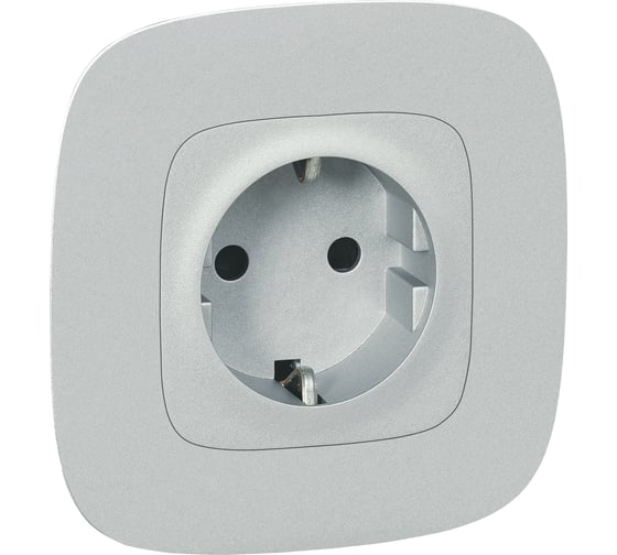 Лицевая панель Legrand Valena Allure для розетки 2К+З алюминий Leg 755207