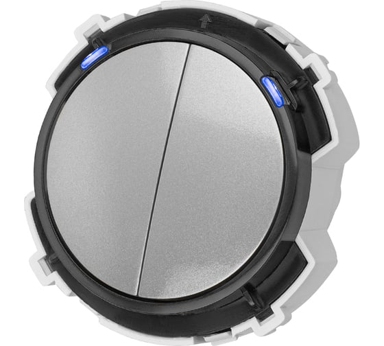 Выключатель 2-клавишный TDM ELECTRIC 16а 250в кнопочный механизм платина, "байкал" SQ1819-0324 1