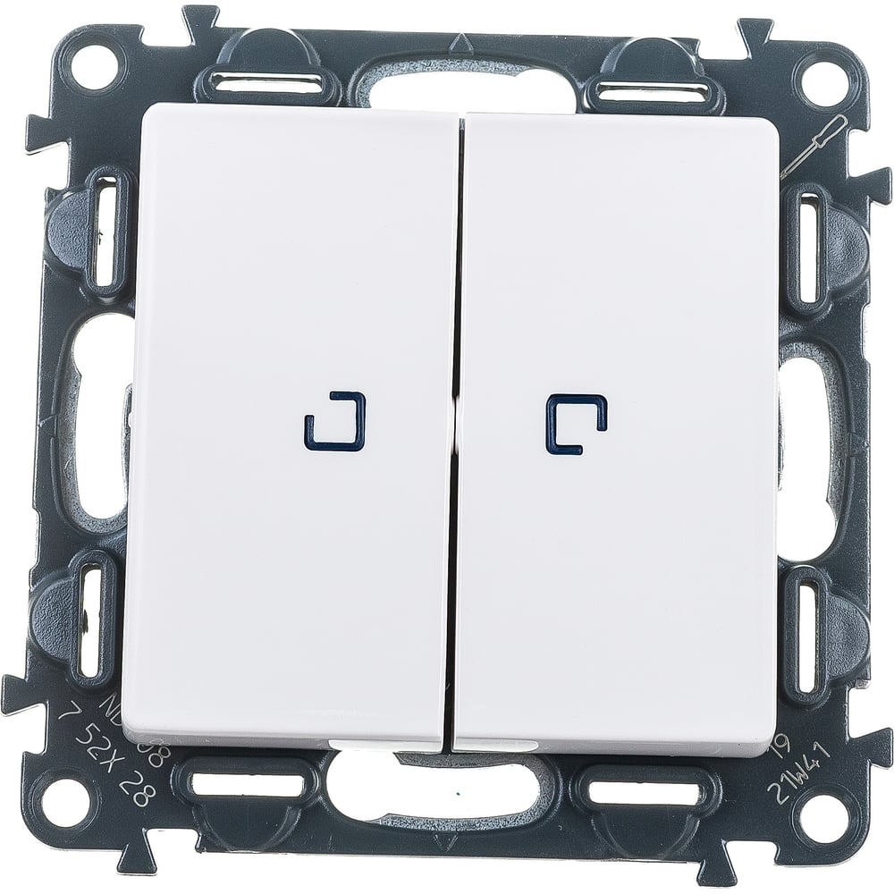 Выключатель Legrand Valena LIFE двухклавишный 10АХ 250В с подсветкой.С ...