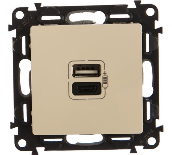 Зарядное устройство Legrand Valena Life с двумя USB-разъемами тип A-тип C 240 В/5 В 3000 мА слоновая кость 753206 1