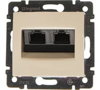 Розетка Legrand компьютерная двойная RJ45 категория 5e UTP Legrand Valena с захватами слоновая кость 774131