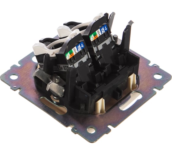 Розетка Legrand компьютерная двойная RJ45 категория 5e UTP Legrand Valena с захватами слоновая кость 774131