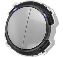 Выключатель 2-клавишный TDM ELECTRIC 16а 250в проходной кнопочный механизм платина, "байкал" SQ1819-0325