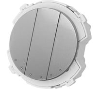 Выключатель 3-клавишный TDM ELECTRIC 16а 250в проходной платина, "байкал" SQ1819-0336