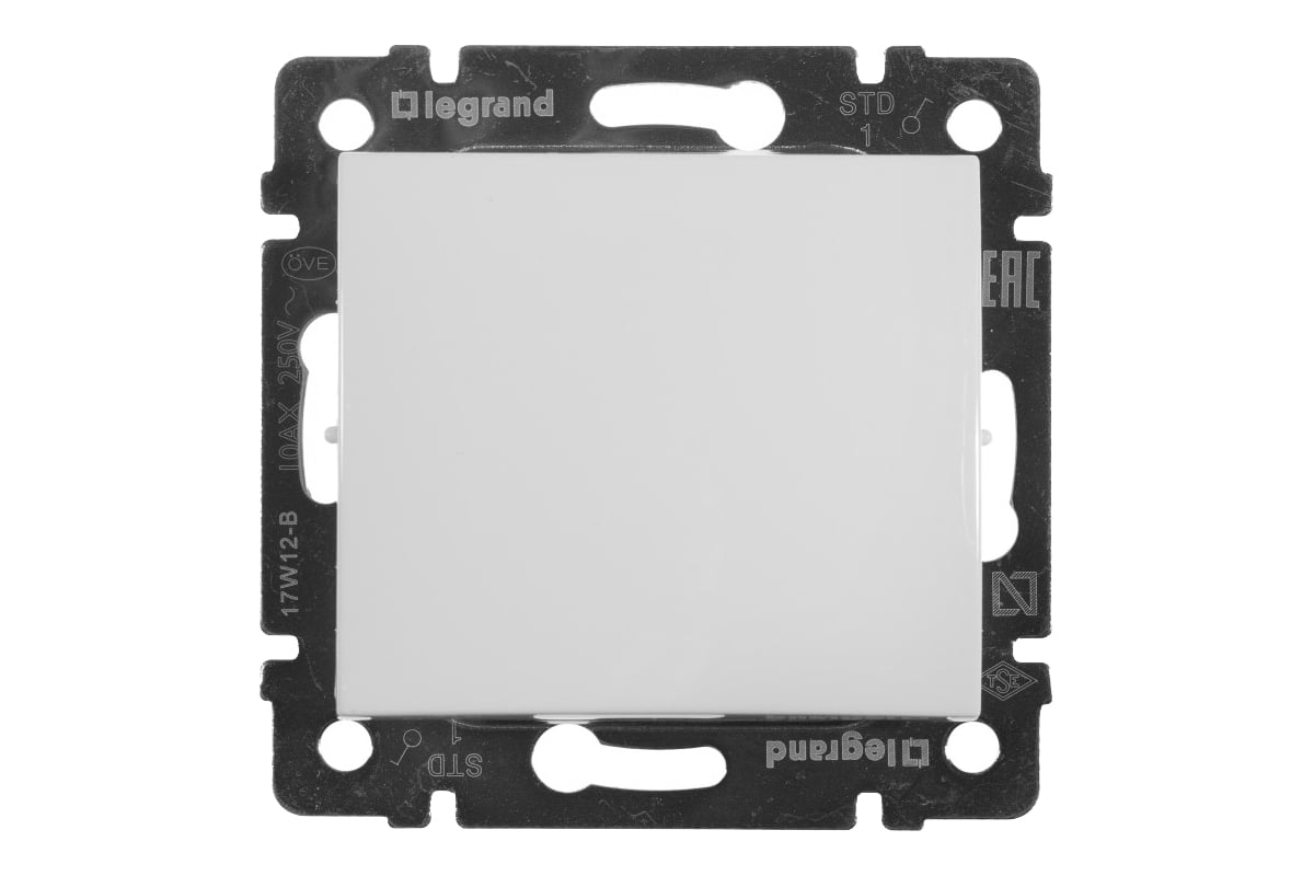 Механизм выключателя Legrand 1-клавишный СП Valena 10 А IP31 белый Leg ...