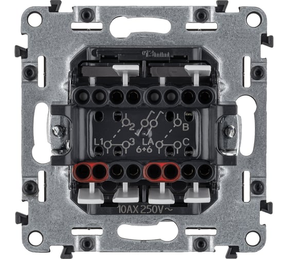 Переключатель Legrand Valena Life 2-клавишный 10 А 250 В с лицевой панелью Leg 752608
