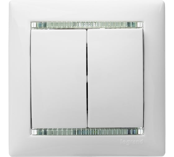 Выключатель Legrand двухклавишный Legrand Valena 10А 250В схема 5 безвинтовые зажимы белый 774405