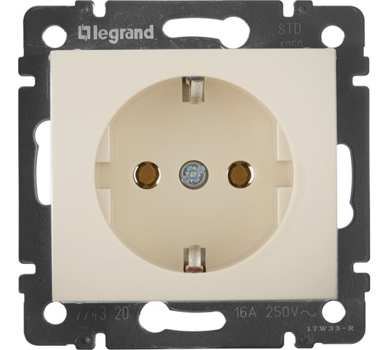 Розетка Legrand с заземлением Legrand Valena без шторок 16А 250В винтовые зажимы слоновая кость 774320