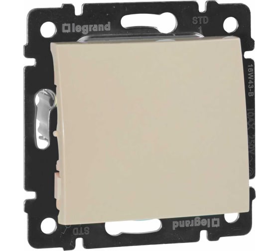 Выключатель Legrand одноклавишный Legrand Valena 10А 250В схема 1 безвинтовые зажимы слоновая кость 774301