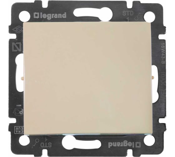 Выключатель Legrand одноклавишный Legrand Valena 10А 250В схема 1 безвинтовые зажимы слоновая кость 774301