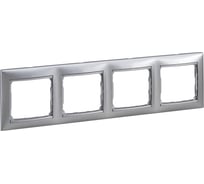 Рамка Legrand 4 поста Valena алюминий 770154