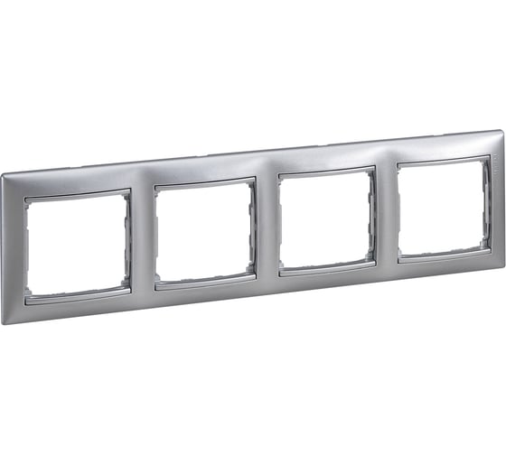 Рамка Legrand 4 поста Valena алюминий 770154