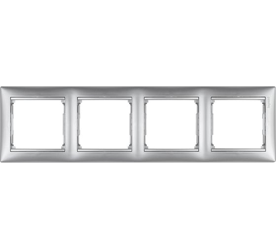 Рамка Legrand 4 поста Valena алюминий 770154
