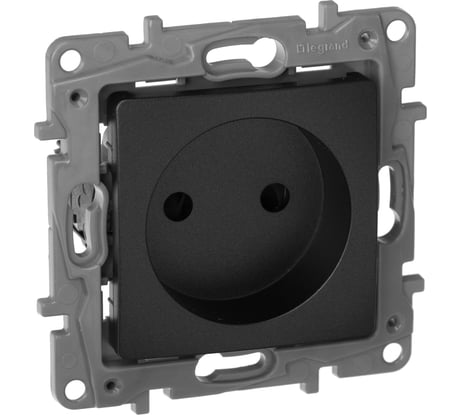 Розетка Legrand без заземления Legrand Etika со шторками 16А 250В винтовые зажимы антрацит 672634