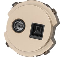 Розетка компьютерная TDM ELECTRIC RJ45 + TV розетка оконечная шампань, "байкал" SQ1819-0519