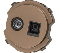 Розетка компьютерная TDM ELECTRIC RJ45 + TV розетка оконечная бронза, "байкал" SQ1819-0419