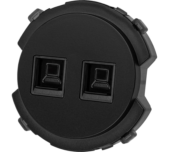 Розетка компьютерная TDM ELECTRIC двойная RJ45 агат, "байкал" SQ1819-0216