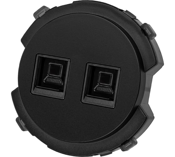 Розетка компьютерная TDM ELECTRIC двойная RJ45 агат, "байкал" SQ1819-0216 1