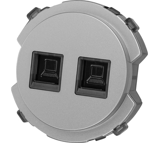 Розетка компьютерная TDM ELECTRIC двойная RJ45 платина, "байкал" SQ1819-0316