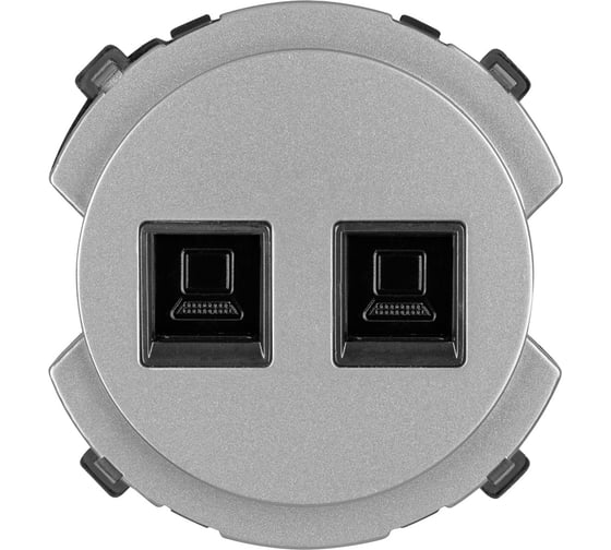 Розетка компьютерная TDM ELECTRIC двойная RJ45 платина, "байкал" SQ1819-0316