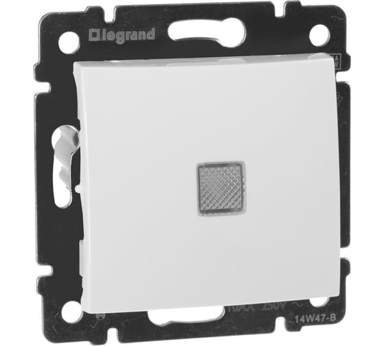 Переключатель Legrand одноклавишный с подсветкой Legrand Valena 10А 250В схема 6L безвинтовые зажимы белый 774426