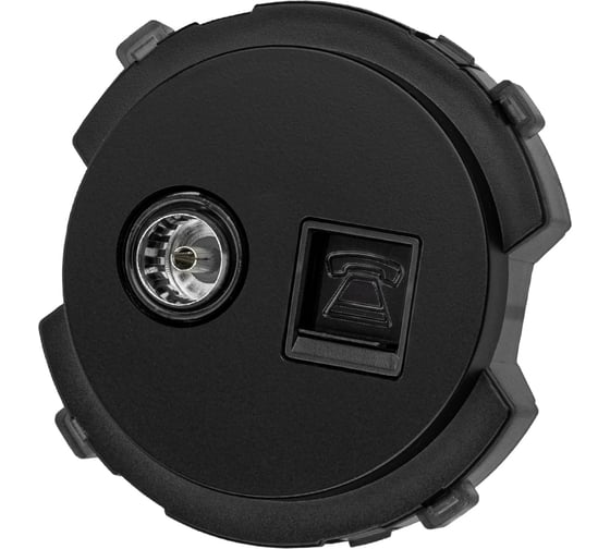 Розетка TDM ELECTRIC телефонная RJ11 + TV розетка оконечная агат, "байкал" SQ1819-0218 1