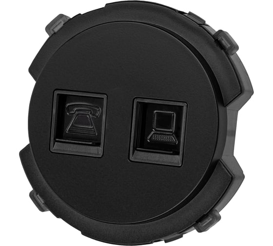 Розетка TDM ELECTRIC телефонная RJ11 + компьютерная RJ45 агат, "байкал" SQ1819-0217