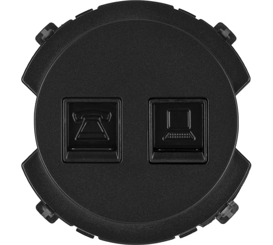 Розетка TDM ELECTRIC телефонная RJ11 + компьютерная RJ45 агат, "байкал" SQ1819-0217