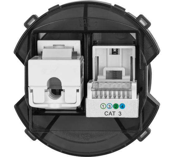 Розетка TDM ELECTRIC телефонная RJ11 + компьютерная RJ45 агат, "байкал" SQ1819-0217
