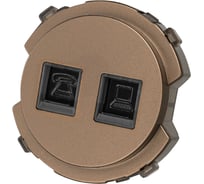 Розетка TDM ELECTRIC телефонная RJ11 + компьютерная RJ45 бронза, "байкал" SQ1819-0417
