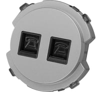 Розетка TDM ELECTRIC телефонная двойная rj11 платина, "байкал" SQ1819-0315