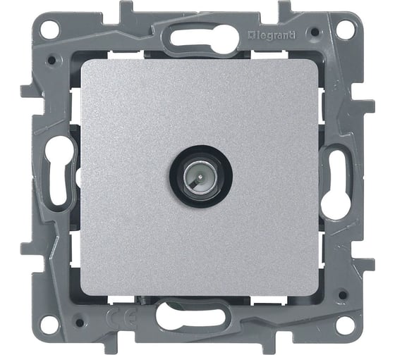 Розетка Legrand TV (телевизионная) Legrand Etika оконечная алюминий 672465