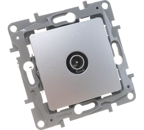 Розетка Legrand TV (телевизионная) Legrand Etika оконечная алюминий 672465
