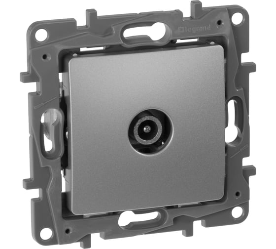 Розетка Legrand TV (телевизионная) Legrand Etika оконечная алюминий 672465