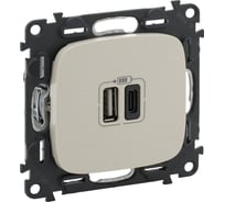 Зарядное устройство Legrand Valena Allure с 2 USB-разъемами тип A-тип C 240 В/5 В 3000 мА слоновая кость 754966