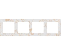 Рамка Legrand Valena LIFE  "Ампир белый".4-постовая универсальная 754104