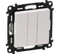Выключатель Legrand Valena LIFE трехклавишный 10АХ 250В с лицевой панелью.Винтовые зажимы.Белый 752403
