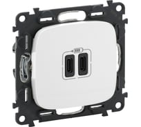 Зарядное устройство Legrand Valena Allure с 2 USB-разъемами тип C-тип C 240 В/5 В 3000 мА белое 755345