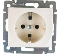 Розетка Legrand с заземлением Legrand Valena со шторками 16А 250В винтовые зажимы слоновая кость 774321