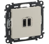 Зарядное устройство Legrand Valena Life с 2 USB-разъемами тип C-тип C 240 В/5 В 3000 мА слоновая кость 753207