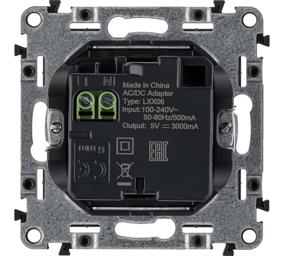 Зарядное устройство Legrand Valena Life с 2 USB-разъемами тип C-тип C 240 В/5 В 3000 мА слоновая кость 753207