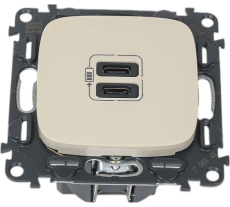 Зарядное устройство Legrand Valena Allure с 2 USB-разъемами тип C-тип C 240 В/5 В 3000 мА слоновая кость 755346