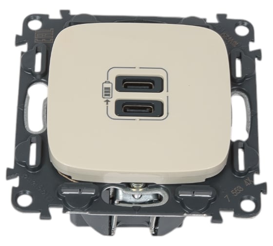 Зарядное устройство Legrand Valena Allure с 2 USB-разъемами тип C-тип C 240 В/5 В 3000 мА слоновая кость 755346 1