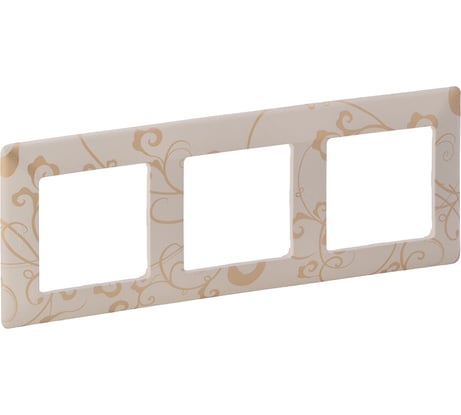 Рамка Legrand Valena LIFE  "Ампир бежевый".3-постовая универсальная 754113