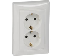 Розетка Legrand двойная с заземлением Legrand Valena со шторками в сборе 16А 250В винтовые зажимы белый 774427